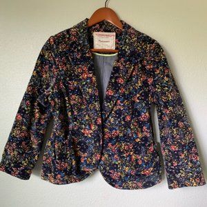 NWOT Cartonnier Anthropologie Floral Corduroy Blazer - Size 12